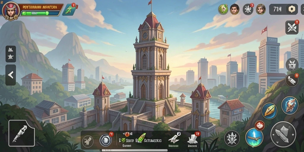 Tampilan gameplay 71H menampilkan aksi pertahanan menara yang mendebarkan.