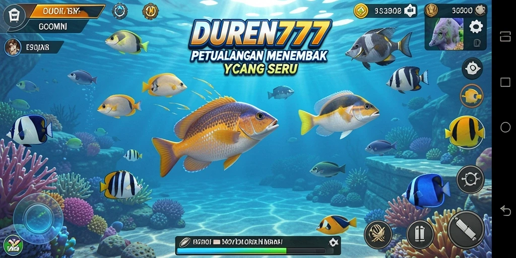 Screenshot gameplay DUREN777 yang penuh aksi menembak ikan.