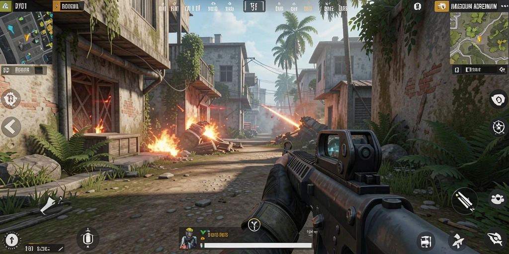 Tampilan menarik dari gameplay DYO1 dengan aksi FPS yang intens.