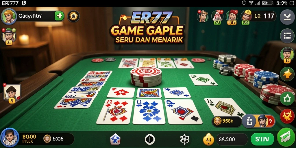 Screenshot gameplay ER777 yang menampilkan kegembiraan bermain Gaple.