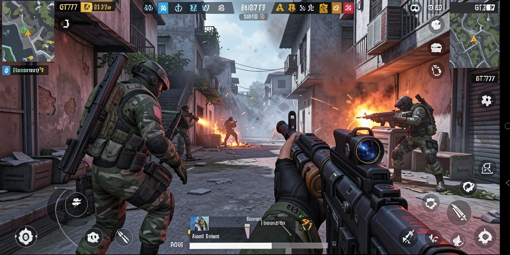 Gameplay GT777 yang intens dan menegangkan dalam aksi FPS.