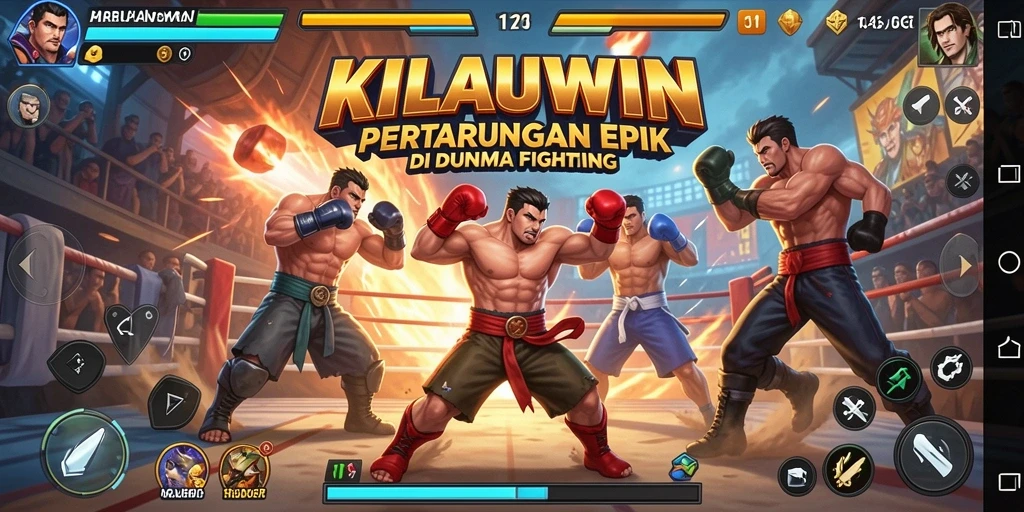 Tampilan gameplay seru dan dinamis di KILAUWIN saat pertarungan berlangsung.
