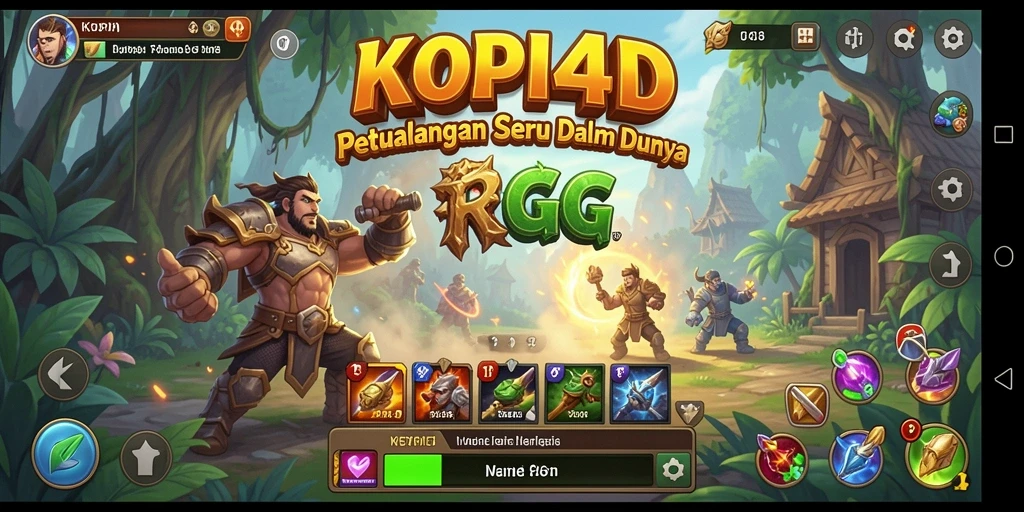 Tampilan gameplay RPG KOPI4D yang menonjolkan pertarungan dan eksplorasi.