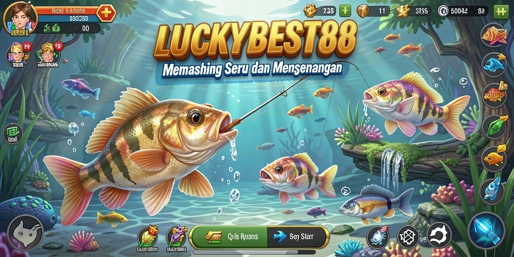 Screenshot utama LUCKYBEST88 menampilkan pengalaman memancing yang memukau.