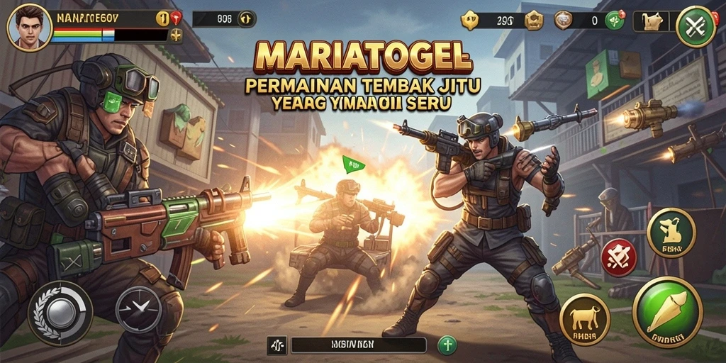 Screenshot gameplay MARIATOGEL menampilkan aksi tembak-menembak seru dengan grafis yang menarik.