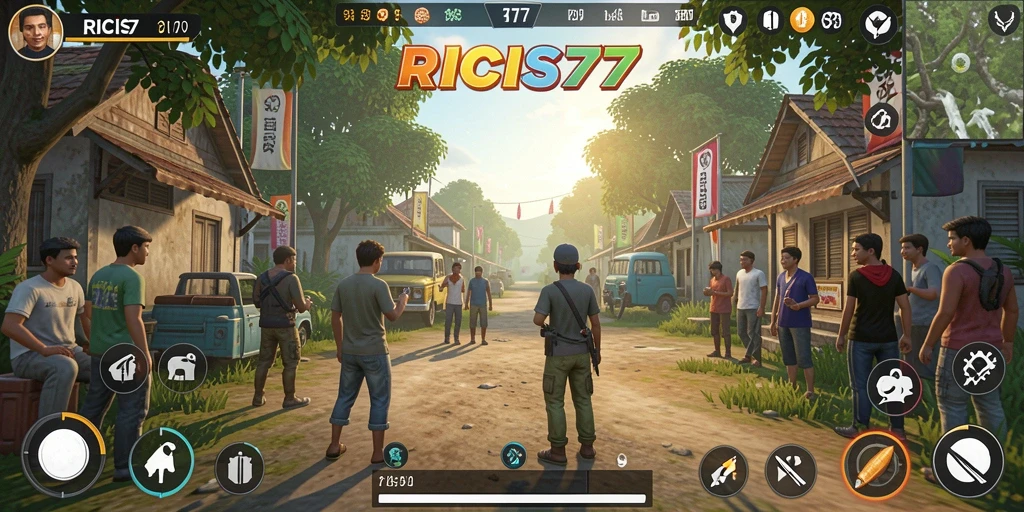 Screenshot RICIS77 yang menampilkan gameplay simulasi kehidupan yang realistis.