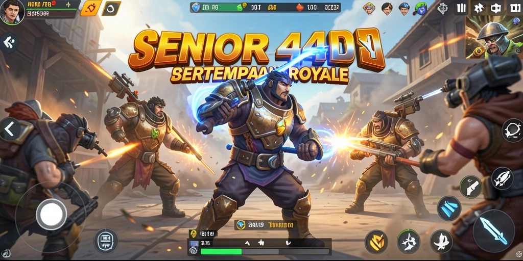 Screenshot SENIOR4D menunjukkan intensitas pertarungan dalam Battle Royale.