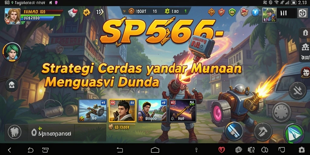 Tampilan utama gameplay SP666, menunjukkan strategi pertempuran yang epik.