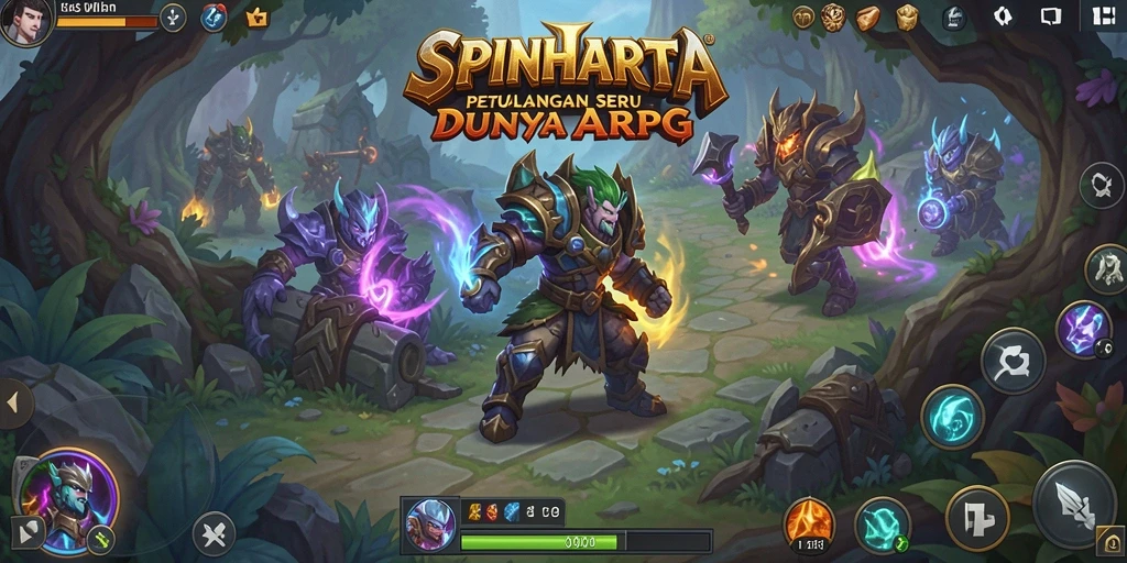 Menampilkan aksi pertarungan seru di dunia <strong>SPINHARTA</strong>.