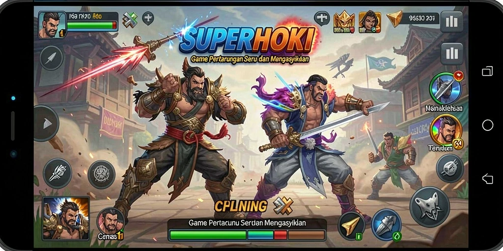 Tangkapan layar gameplay <strong>SUPERHOKI</strong> yang seru dan mendebarkan.