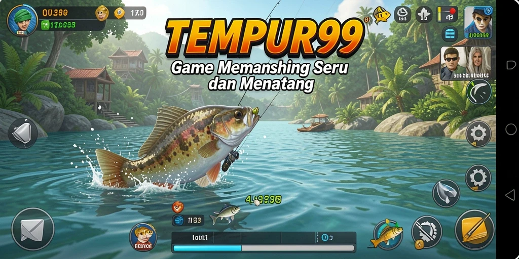 Gameplay seru memancing ikan di TEMPUR99.